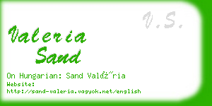 valeria sand business card
